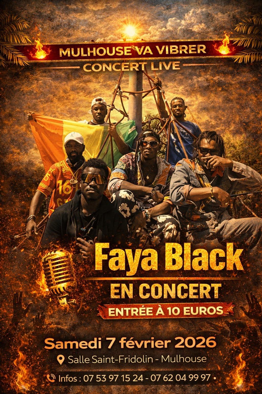 Affiche du concert de Faya Black à Mulhouse, samedi 7 février 2026